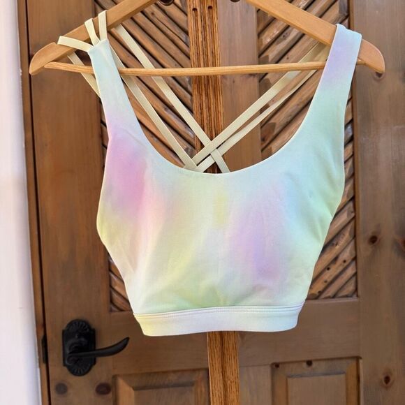 Fabletics multicolor criss-cross strappy back sports bra Medium - Picture 3 of 5